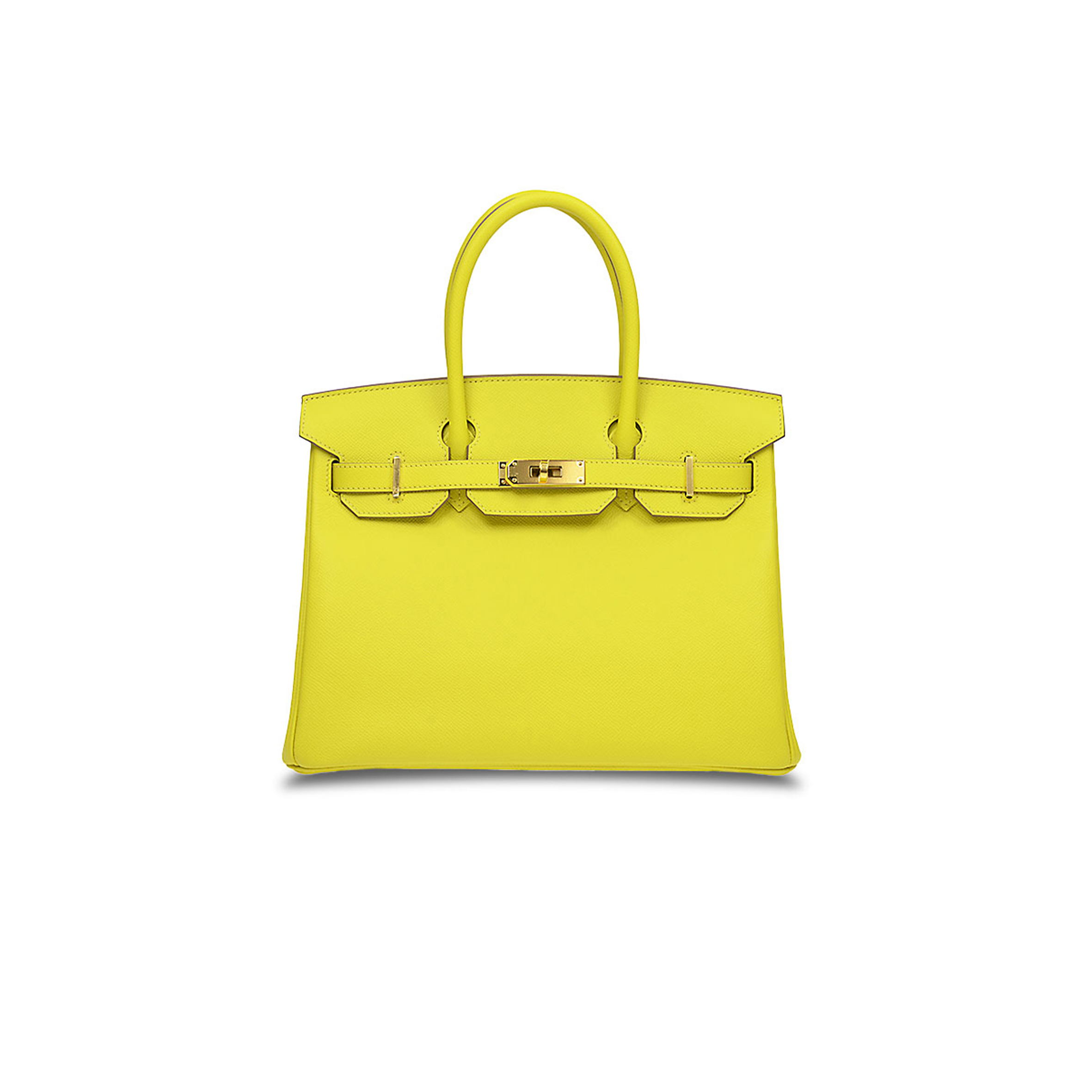 H**mes birkin 30 epsom leather lemon yellow gold buckle high end bag h028369cc9r (30*23*15cm)